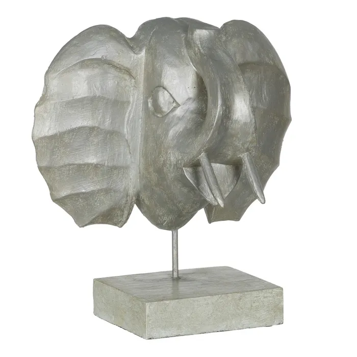 Cap elefant lemn baza fier|Decoratiuni exotice elegante [2]