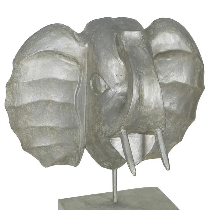 Cap elefant lemn baza fier|Decoratiuni exotice elegante [3]