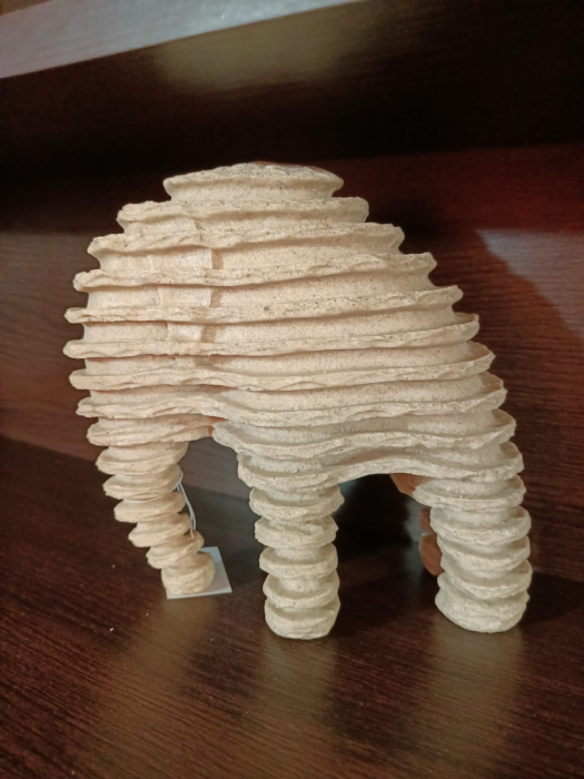 Decorațiune elefant gri din polirășină cu formă abstractă 18 x 10 x 16 cm [4]