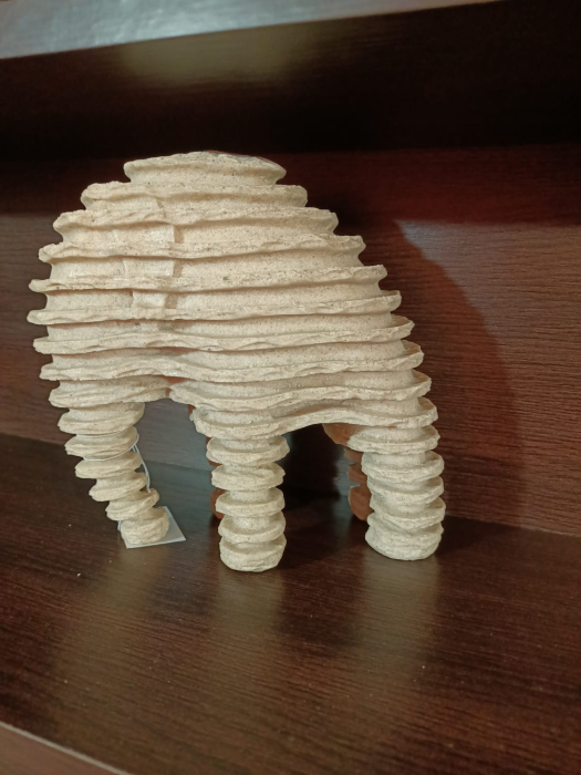 Decorațiune elefant gri din polirășină cu formă abstractă 18 x 10 x 16 cm [3]