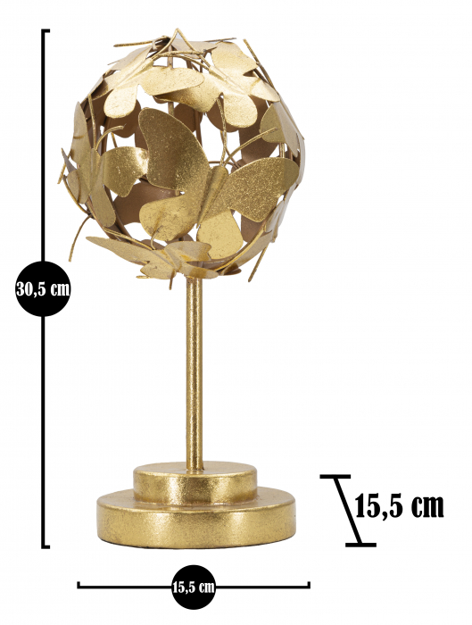 Decoratiune Fluturi, metal auriu [6]