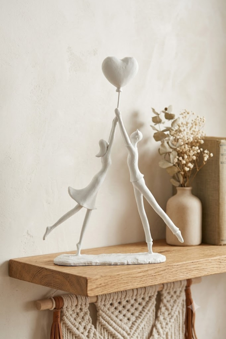 Decoratiune Cuplu inima, rasina, alb - creativdeco.ro [2]