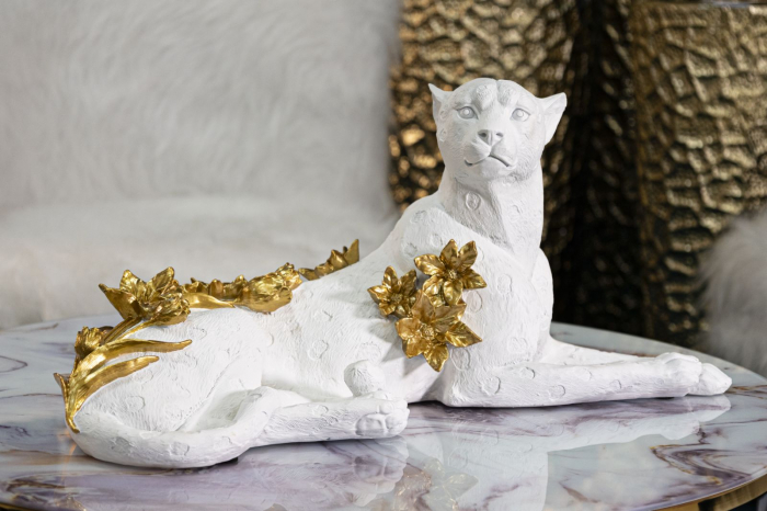 Leopard alb-auriu ornamental - CreativDeco.ro [6]