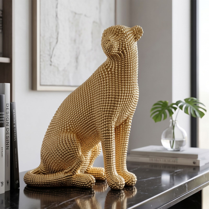 Decoratiune leopard auriu din rasina | creativdeco.ro [2]