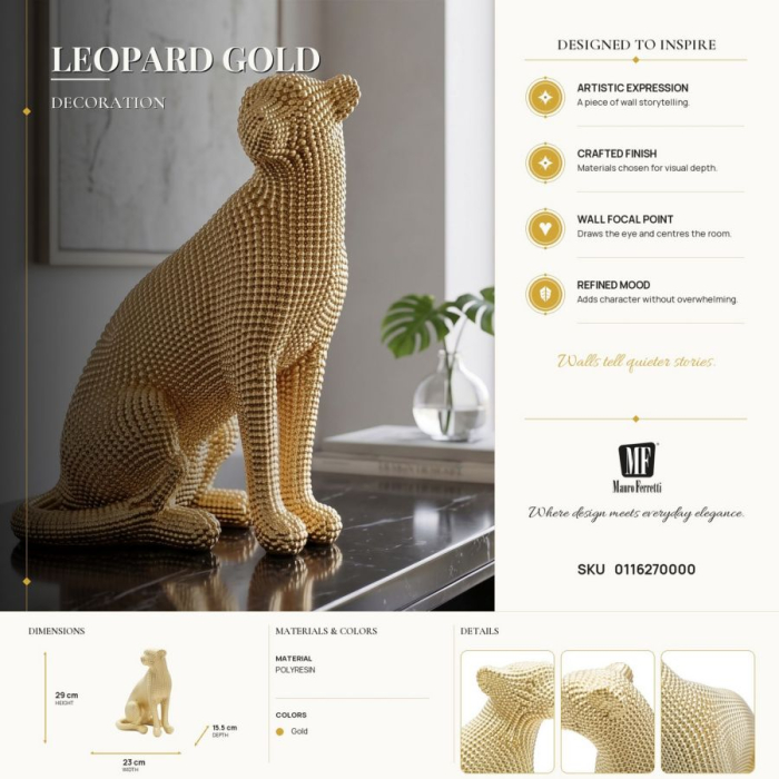 Decoratiune leopard auriu din rasina | creativdeco.ro [9]