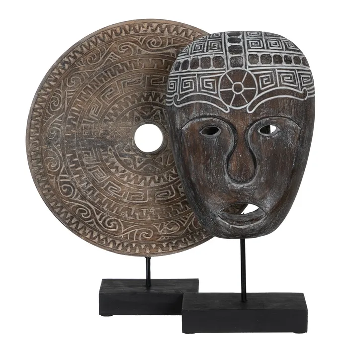 Masca lemn albasia baza fier|Decoratiuni tribale autentice [2]