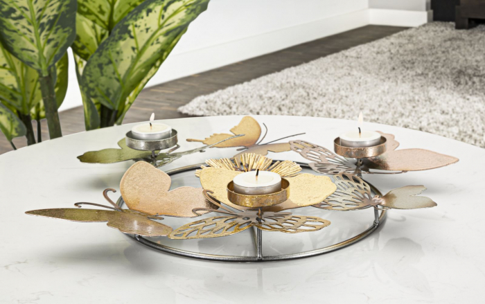 Decoratiune metalica 3D suport lumanari CreativDeco [6]