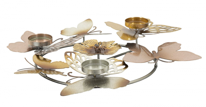 Decoratiune metalica 3D suport lumanari CreativDeco [1]