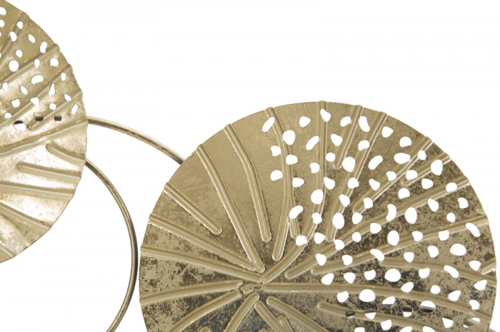 Decoratiune metalica sapte discuri aurii perforate Panel -C- 56x43 - CreativDeco.ro [4]