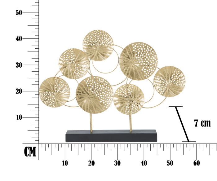 Decoratiune metalica sapte discuri aurii perforate Panel -C- 56x43 - CreativDeco.ro [9]