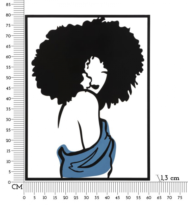 Decoratiune Metalica Silueta Afro - Contrastant si Puternic CreativDeco [6]