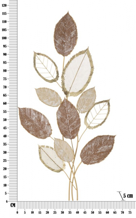 Decoratiune Perete Frunze Maro Alb CreativDeco - Eleganta Naturala pentru Living si Birou [6]