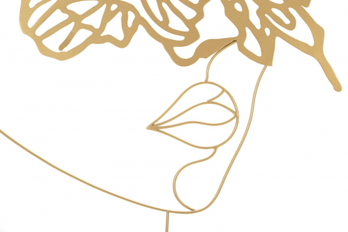 Decoratiune Metalica cu Profil Feminin si Flori Delicate - CreativDeco [2]