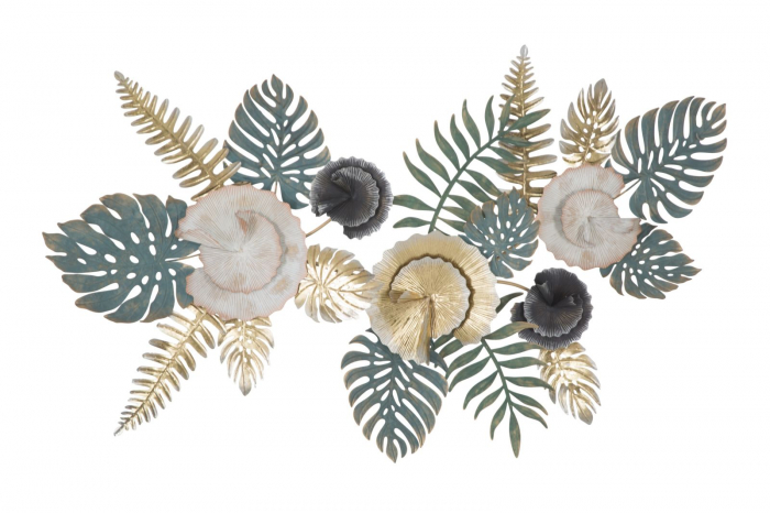 Decoratiune Flori Aurii Frunze Verzi - CreativDeco [1]