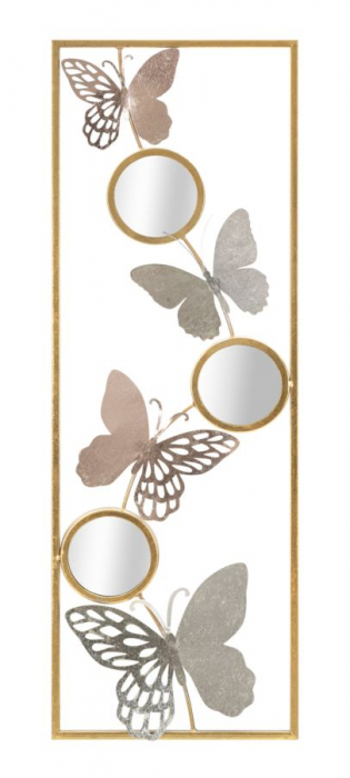 Decorațiune Metalica Verticala Fluturi Aurii CreativDeco [1]