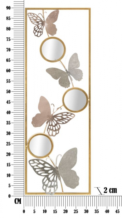 Decorațiune Metalica Verticala Fluturi Aurii CreativDeco [6]