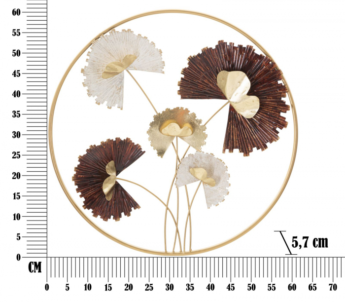 Decoratiune Perete Florala Maro Auriu Fundal Alb CreativDeco - Rafinament pentru Orice Camera [6]