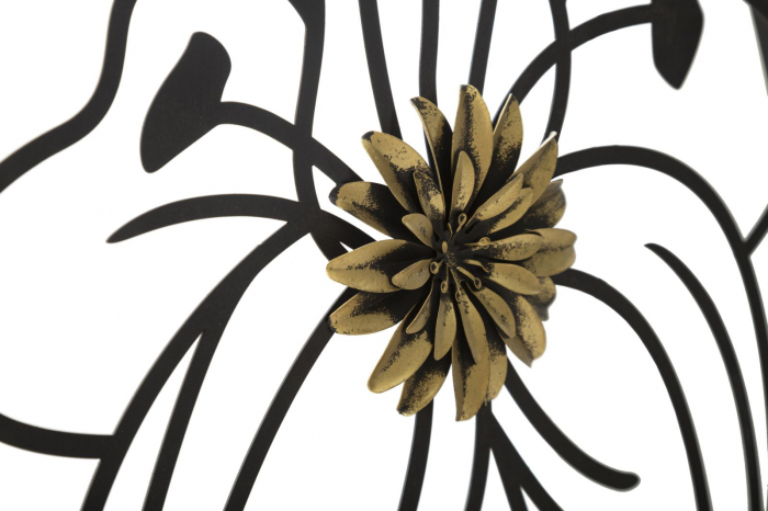 Decorațiune Metalica Circulara Flori Stilizate Auriu CreativDeco [3]