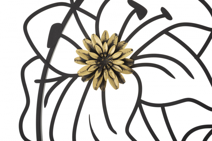 Decorațiune Metalica Circulara Flori Stilizate Auriu CreativDeco [2]