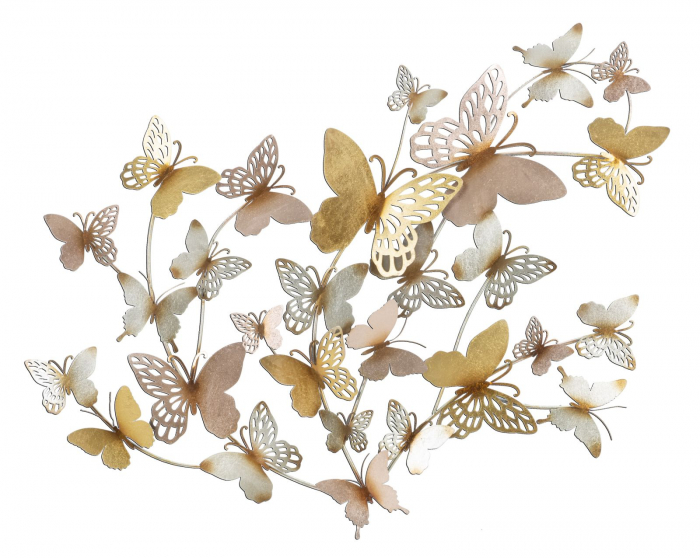 Decoratiune metalica perete Butterflies, multicolor [1]