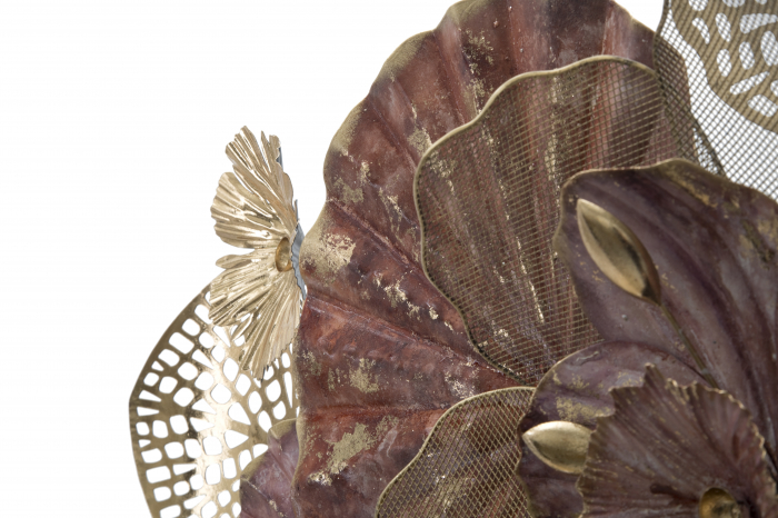 Decoratiune metalica perete Flowery, multicolor [3]