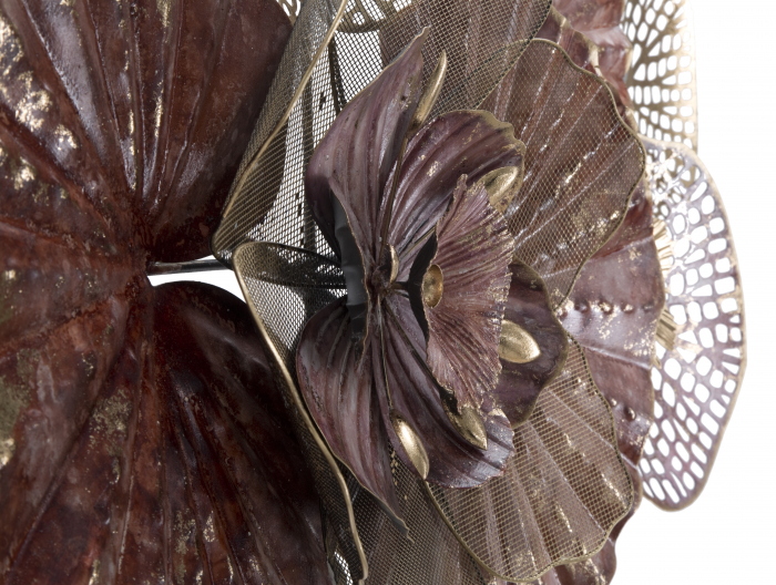 Decoratiune metalica perete Flowery, multicolor [4]