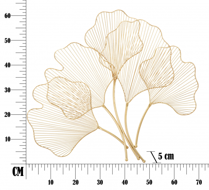 Decoratiune metalica perete Glam Leaf, auriu [8]