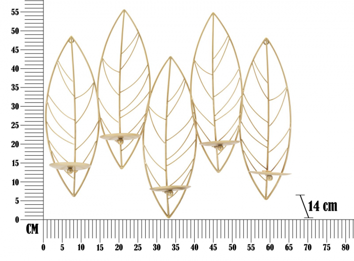 Aplica perete Leaf 5 lumanari decor natural CreativDeco [10]