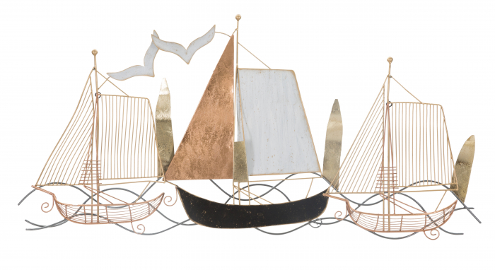 Decoratiune metalica perete Velieri, fier/multicolor [1]