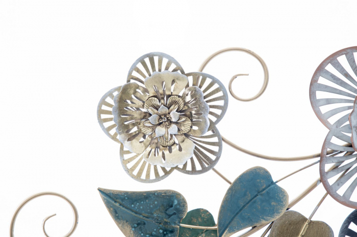 Decor mural 3D | Flori si frunze metalice | Design modern [2]