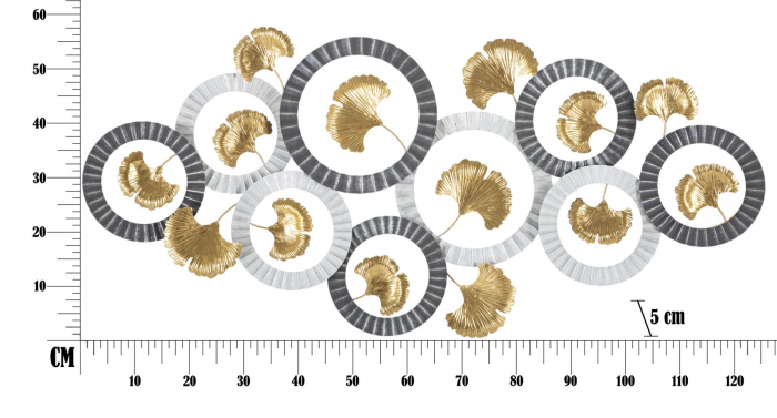 Decoratiune perete  Arty A, fier, gri/auriu [6]