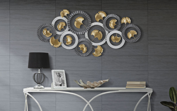 Decoratiune perete  Arty A, fier, gri/auriu [2]