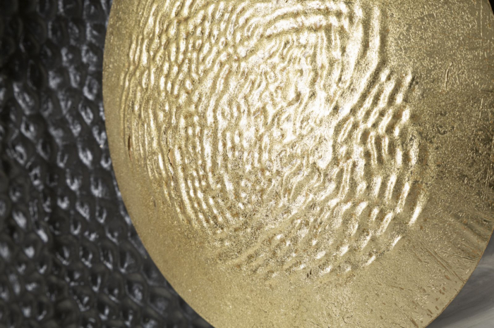 Decoratiune perete moderna Boly, fier, negru/auriu/alb [4]