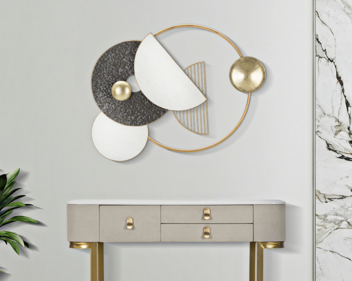 Decoratiune perete Boly, metal, auriu negru - creativdeco.ro [2]