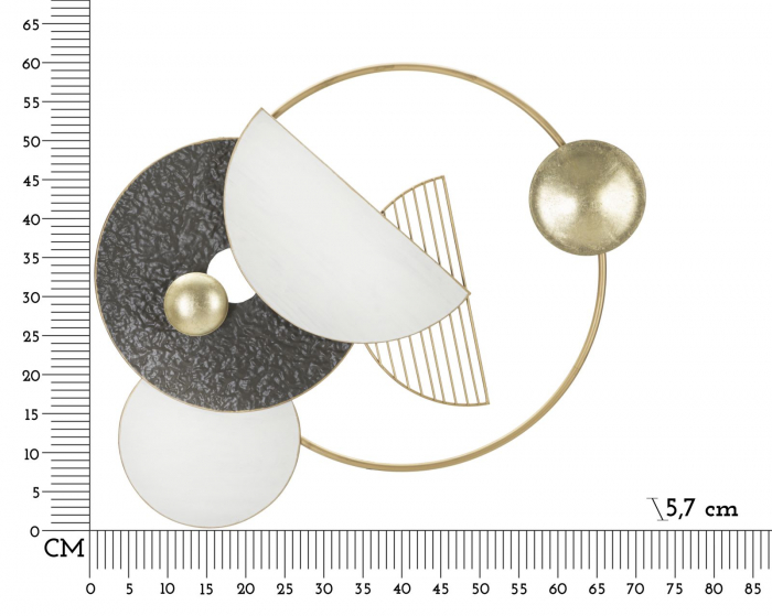 Decoratiune perete Boly, metal, auriu negru - creativdeco.ro [6]