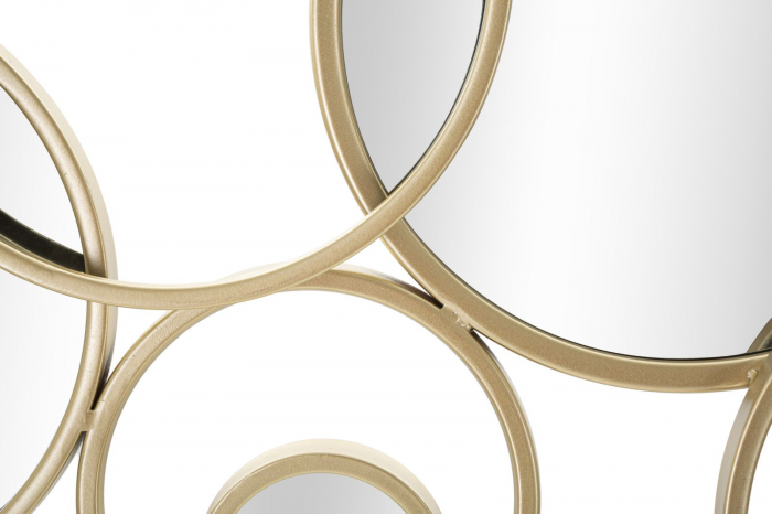 Decoratiune perete cu oglinzi Infinity, metal auriu [5]