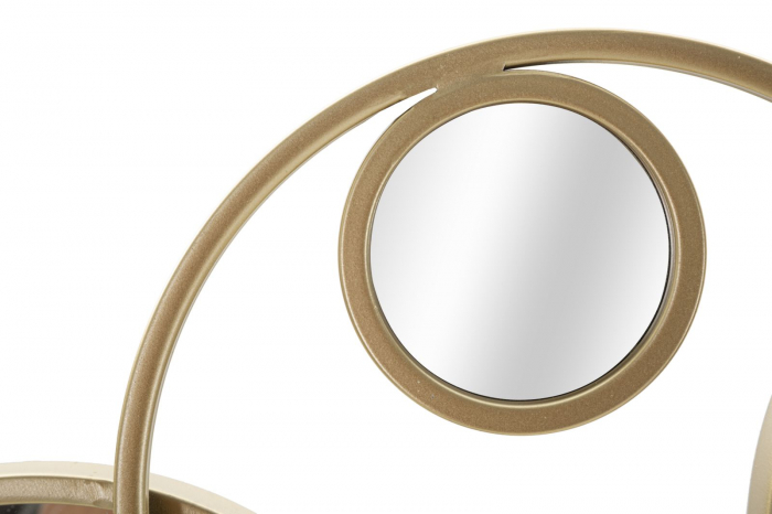 Decoratiune perete cu oglinzi Infinity, metal auriu [3]
