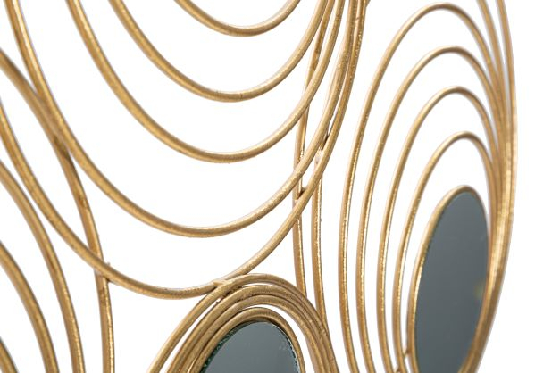 Decoratiune metalica perete cu oglinzi Rays, fier/auriu [4]