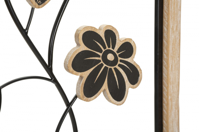 Decoratiune perete Flower A, metal lemn [4]