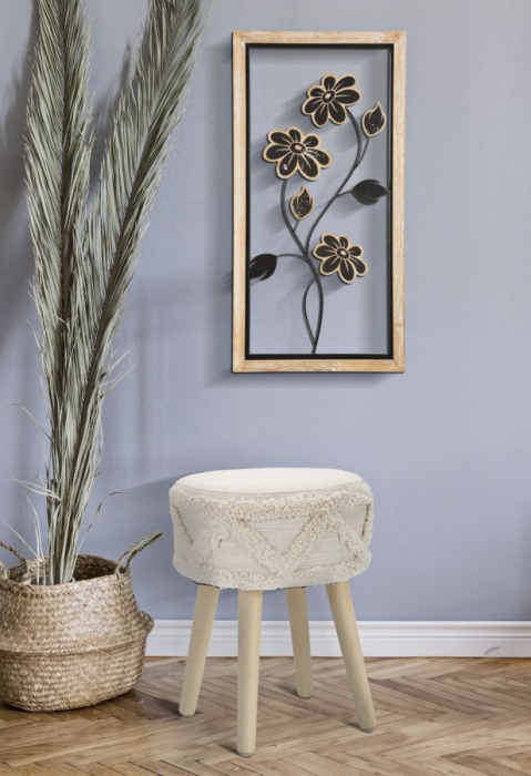 Decoratiune perete Flower A, metal lemn [2]