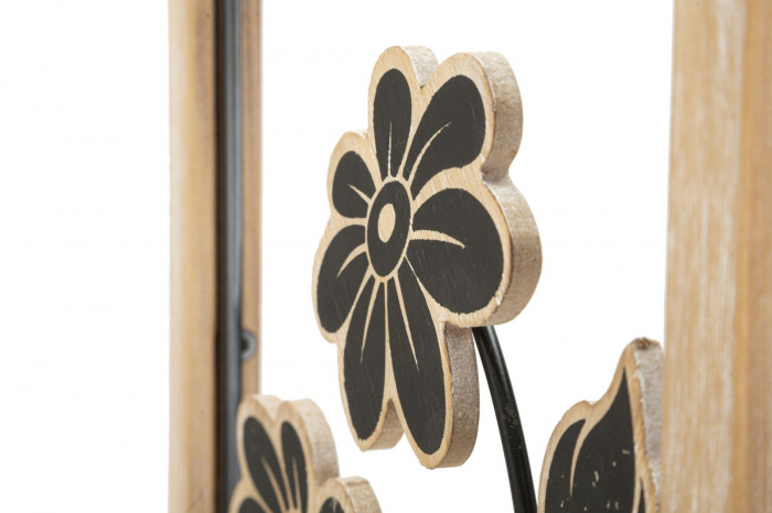 Decoratiune perete Flower A, metal lemn [3]