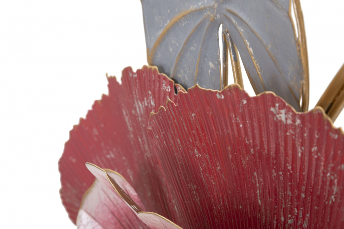 Decoratiune perete Flower branch, metal, rosu gri - creativdeco.ro [5]