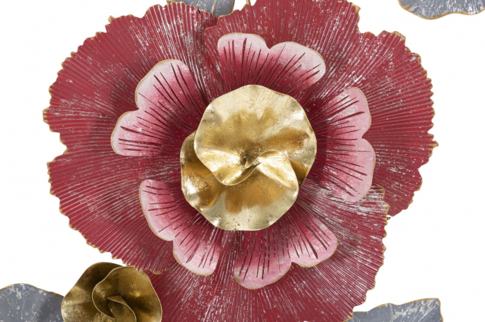 Decoratiune perete Flower branch, metal, rosu gri - creativdeco.ro [4]