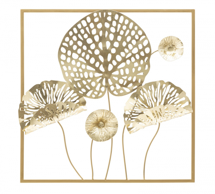 Decoratiune perete Flowers, fier auriu [1]