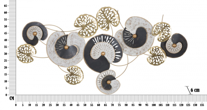 Decoratiune perete aurie design nuferi stilizati, Glut-A | CreativDeco.ro [6]