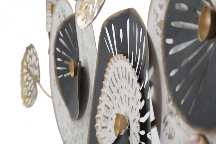 Decoratiune perete aurie design nuferi stilizati, Glut-A | CreativDeco.ro [3]