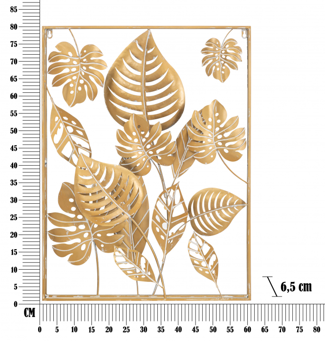 Decoratiune metalica perete aurie model frunze Jungle | creativdeco.ro [6]