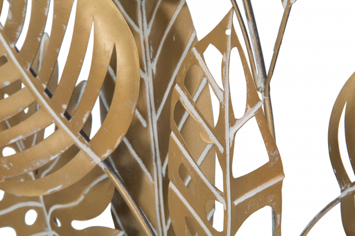 Decoratiune metalica perete aurie model frunze Jungle | creativdeco.ro [4]