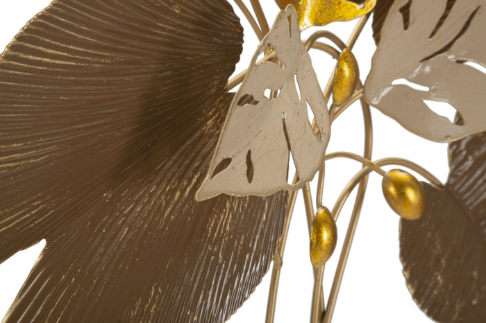 Decoratiune perete Leaves, metal, auriu maro [4]