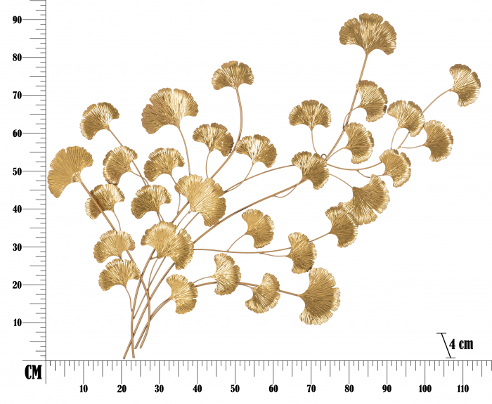 Decoratiune metalica perete Little Leaf, fier/auriu [6]